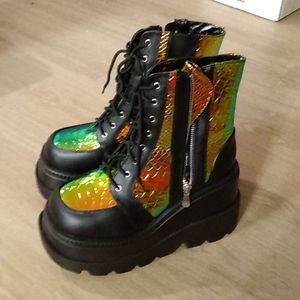 Cape Robbin Iridescent Gothic Platform Boots